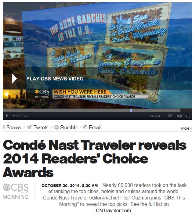 Conde nast traveler awards